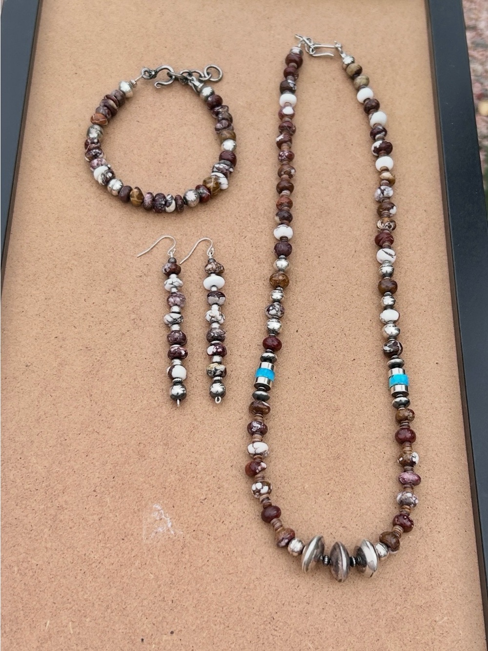 WildHorse Turquoise Sterling Silver Navajo handmade set (will sell separately)